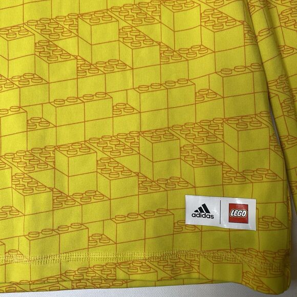 Adidas & LEGO Athletic Top Youth Kids XL Yellow Crewneck Jersey Long Sleeve - Picture 10 of 10